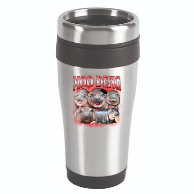 Red Moo Deng Meme Hippo 16oz Travel Tumbler