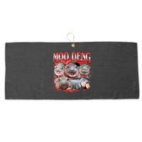Red Moo Deng Meme Hippo Large Microfiber Waffle Golf Towel