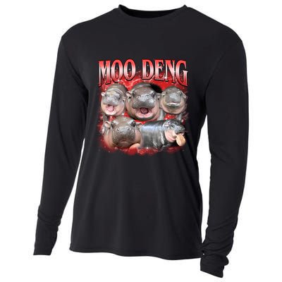 Red Moo Deng Meme Hippo Cooling Performance Long Sleeve Crew