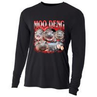 Red Moo Deng Meme Hippo Cooling Performance Long Sleeve Crew