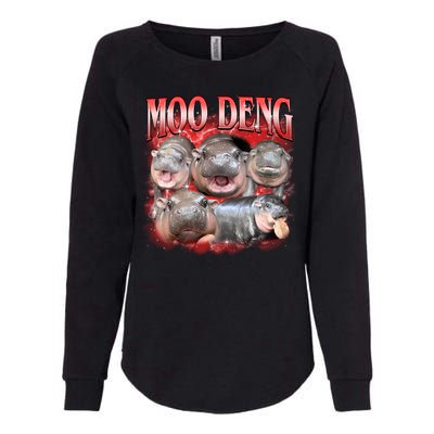 Red Moo Deng Meme Hippo Womens California Wash Sweatshirt