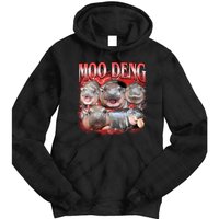 Red Moo Deng Meme Hippo Tie Dye Hoodie