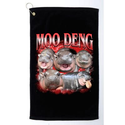 Red Moo Deng Meme Hippo Golf Towel