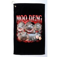 Red Moo Deng Meme Hippo Golf Towel