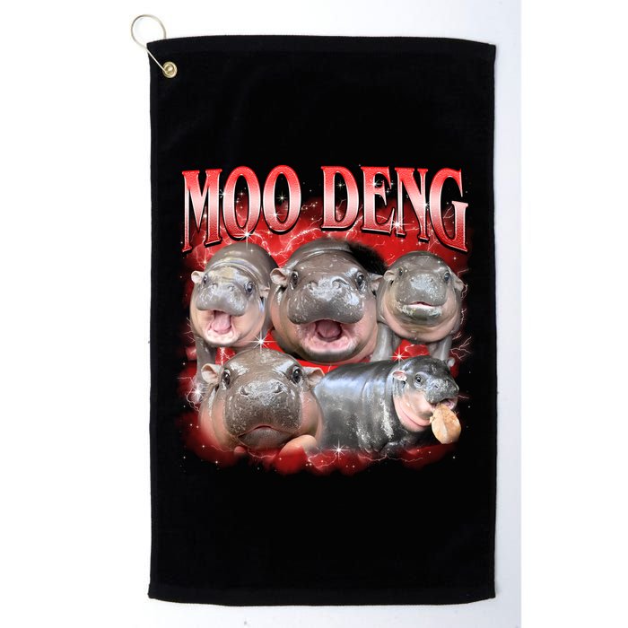 Red Moo Deng Meme Hippo Golf Towel