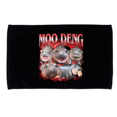 Red Moo Deng Meme Hippo Microfiber Hand Towel