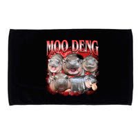 Red Moo Deng Meme Hippo Microfiber Hand Towel