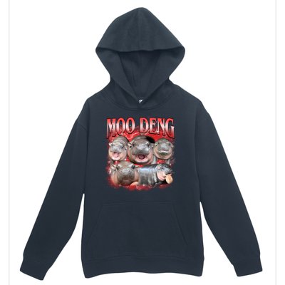 Red Moo Deng Meme Hippo Urban Pullover Hoodie