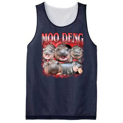 Red Moo Deng Meme Hippo Mesh Reversible Basketball Jersey Tank