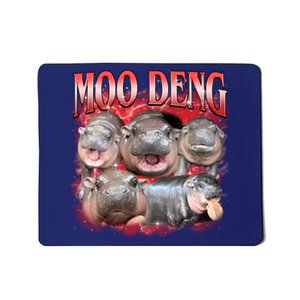 Red Moo Deng Meme Hippo Mousepad