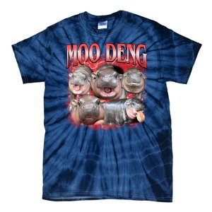 Red Moo Deng Meme Hippo Tie-Dye T-Shirt