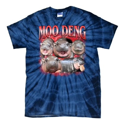 Red Moo Deng Meme Hippo Tie-Dye T-Shirt