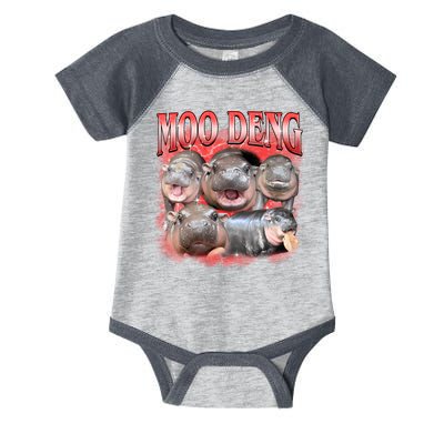 Red Moo Deng Meme Hippo Infant Baby Jersey Bodysuit