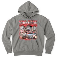 Red Moo Deng Meme Hippo Hoodie