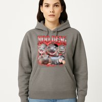 Red Moo Deng Meme Hippo Hoodie