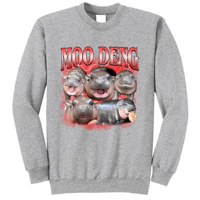 Red Moo Deng Meme Hippo Sweatshirt