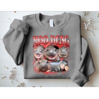 Red Moo Deng Meme Hippo Sweatshirt