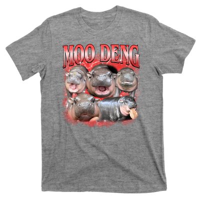 Red Moo Deng Meme Hippo T-Shirt