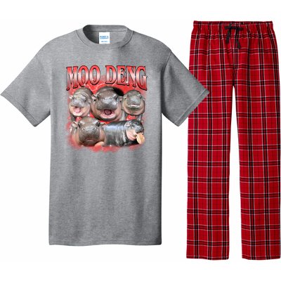 Red Moo Deng Meme Hippo Pajama Set