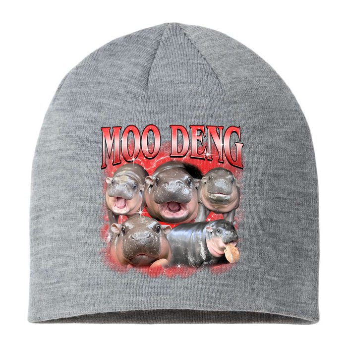 Red Moo Deng Meme Hippo Sustainable Beanie