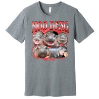 Red Moo Deng Meme Hippo Premium T-Shirt