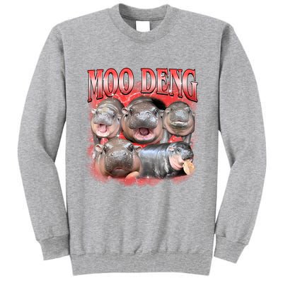 Red Moo Deng Meme Hippo Tall Sweatshirt