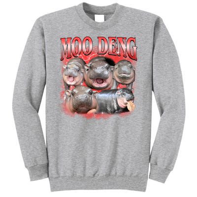 Red Moo Deng Meme Hippo Tall Sweatshirt