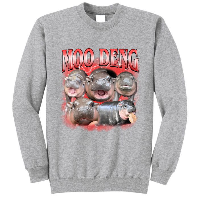 Red Moo Deng Meme Hippo Tall Sweatshirt