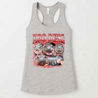 Red Moo Deng Meme Hippo Womens Tank Top