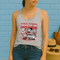 Red Moo Deng Meme Hippo Womens Tank Top