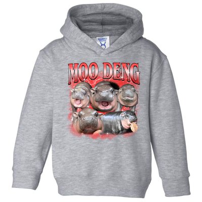 Red Moo Deng Meme Hippo Toddler Hoodie