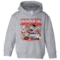 Red Moo Deng Meme Hippo Toddler Hoodie