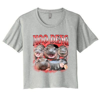 Red Moo Deng Meme Hippo Crop Top