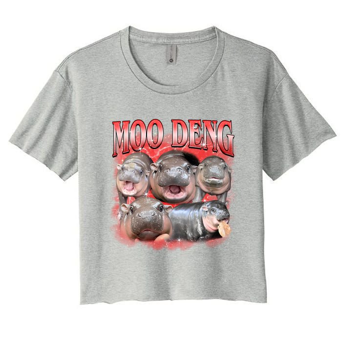 Red Moo Deng Meme Hippo Crop Top
