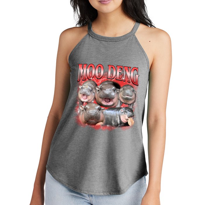 Red Moo Deng Meme Hippo Women's Perfect Tri Rocker Tank
