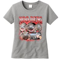 Red Moo Deng Meme Hippo Womens T-Shirt