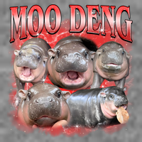 Red Moo Deng Meme Hippo Women's V-Neck T-Shirt