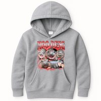 Red Moo Deng Meme Hippo Kids Hoodie