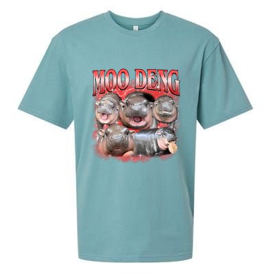 Red Moo Deng Meme Hippo Sueded Cloud Jersey T-Shirt