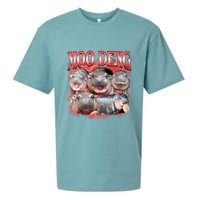Red Moo Deng Meme Hippo Sueded Cloud Jersey T-Shirt