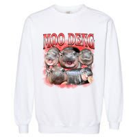 Red Moo Deng Meme Hippo Garment-Dyed Sweatshirt
