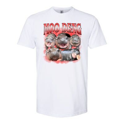 Red Moo Deng Meme Hippo Softstyle CVC T-Shirt