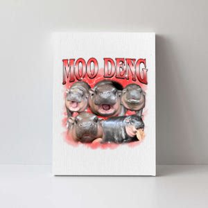 Red Moo Deng Meme Hippo Canvas