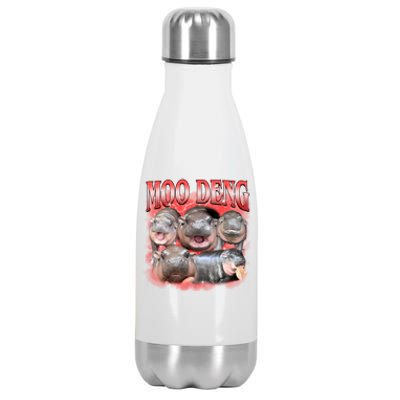 Red Moo Deng Meme Hippo Stainless Steel Insulated Water Bottle