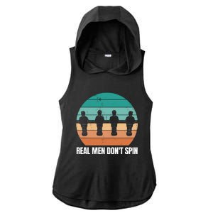 Real Men Don't Spin Table Soccer Foosball Ladies PosiCharge Tri-Blend Wicking Draft Hoodie Tank