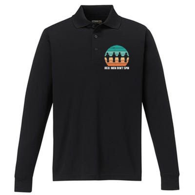 Real Men Don't Spin Table Soccer Foosball Performance Long Sleeve Polo