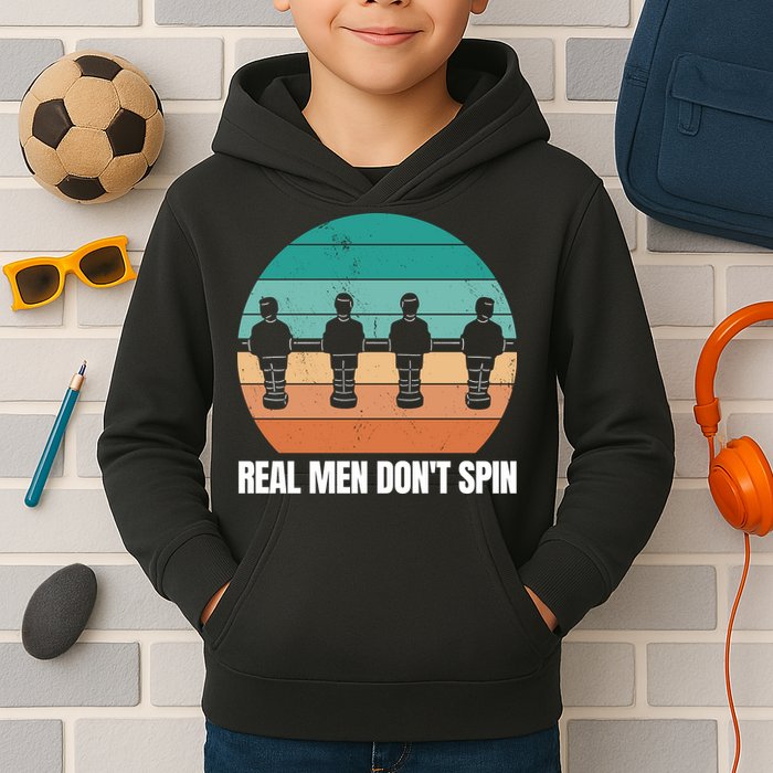 Real Men Don't Spin Table Soccer Foosball Kids Hoodie