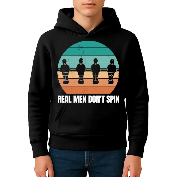 Real Men Don't Spin Table Soccer Foosball Kids Hoodie