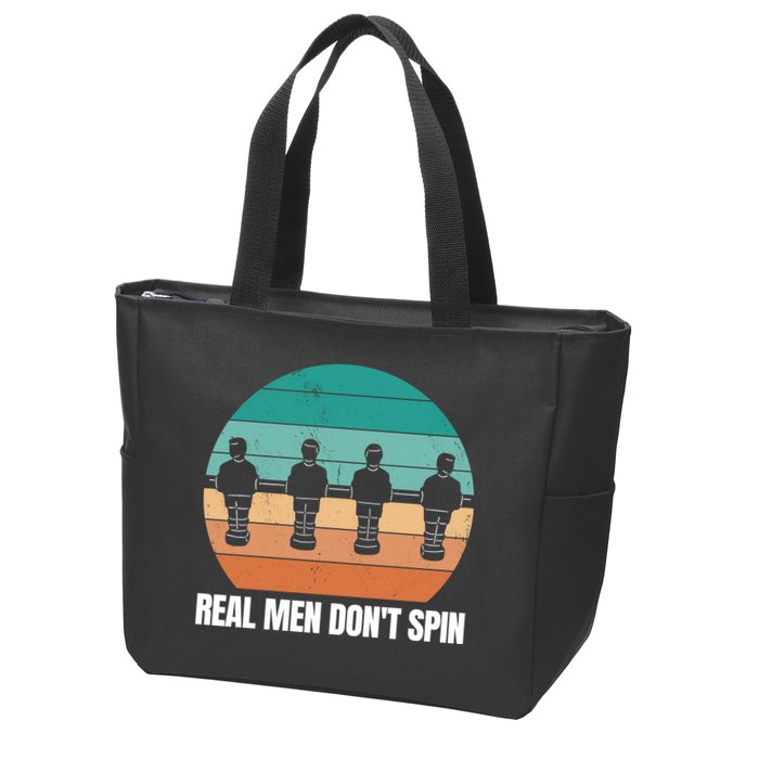 Real Men Don't Spin Table Soccer Foosball Zip Tote Bag