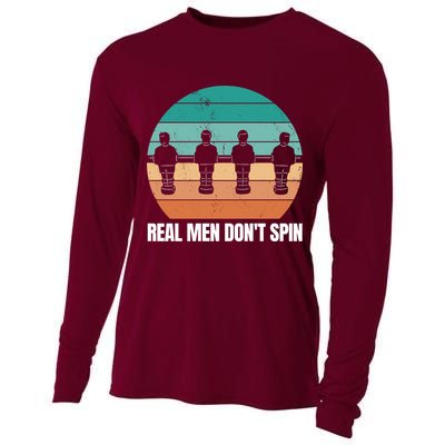 Real Men Don't Spin Table Soccer Foosball Cooling Performance Long Sleeve Crew